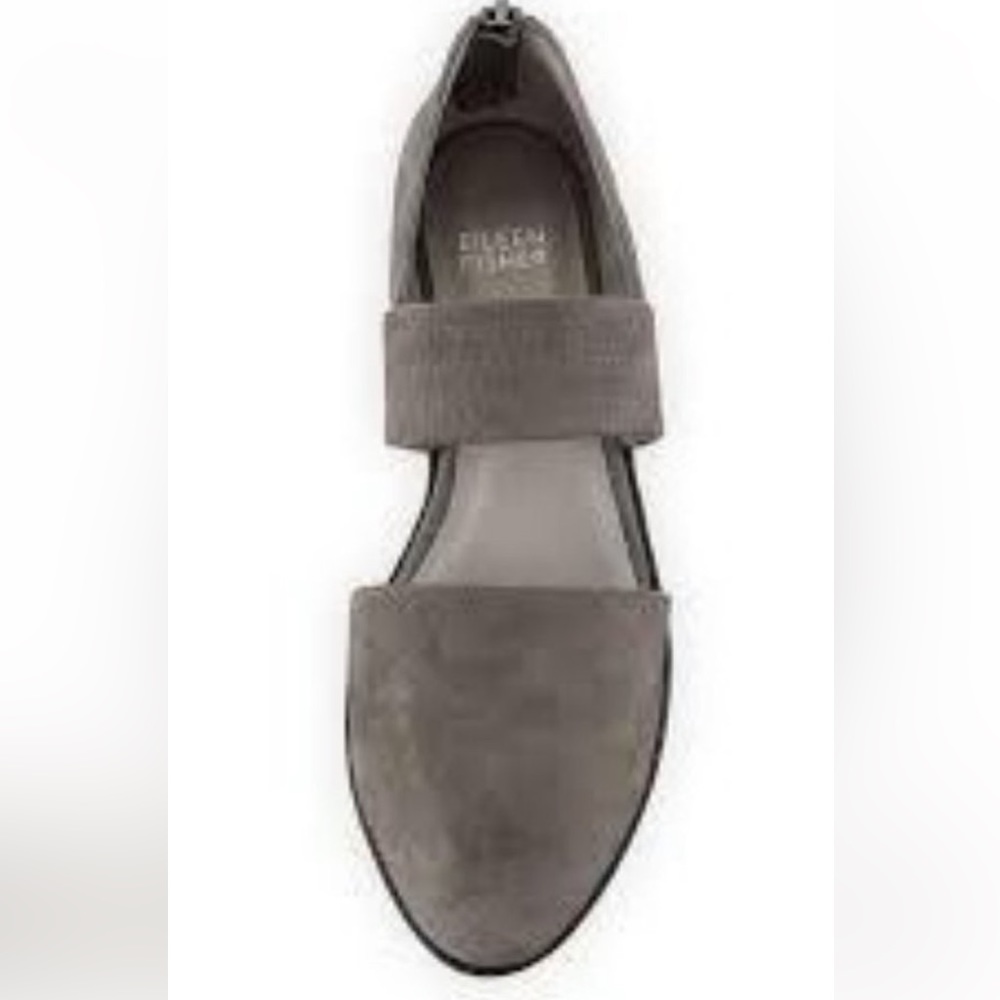 Eileen Fisher Marlow Suede Wedge Mary Jane Pumps Leather Graphite Shoes size 8.5